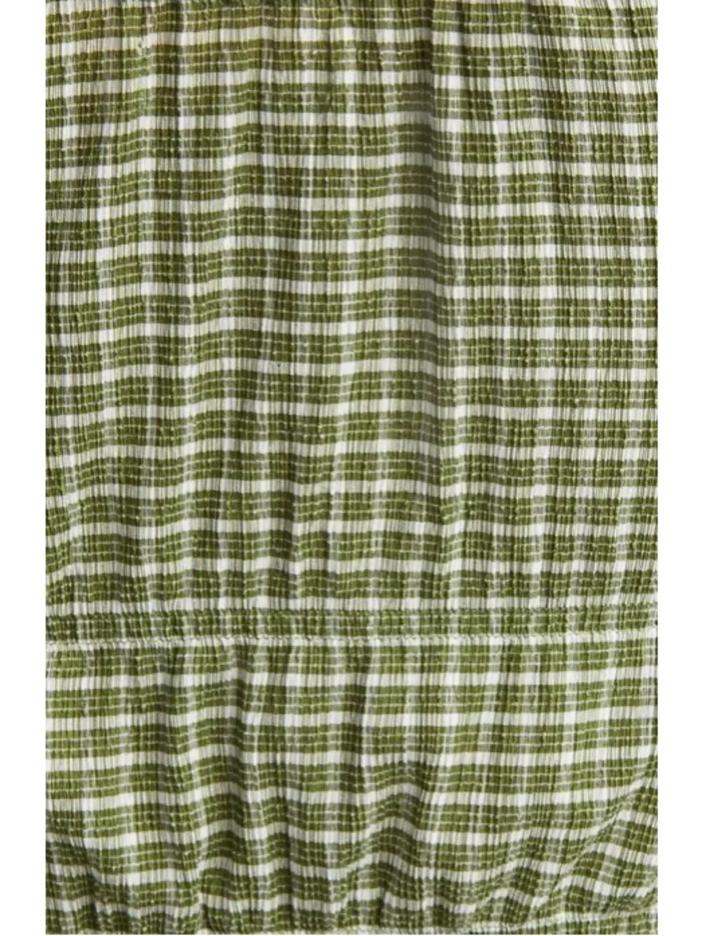 MADEWELL Green Gingham Tiered Peplum Top